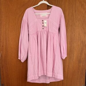 Anthropologie Light Pink Dress with Pockets